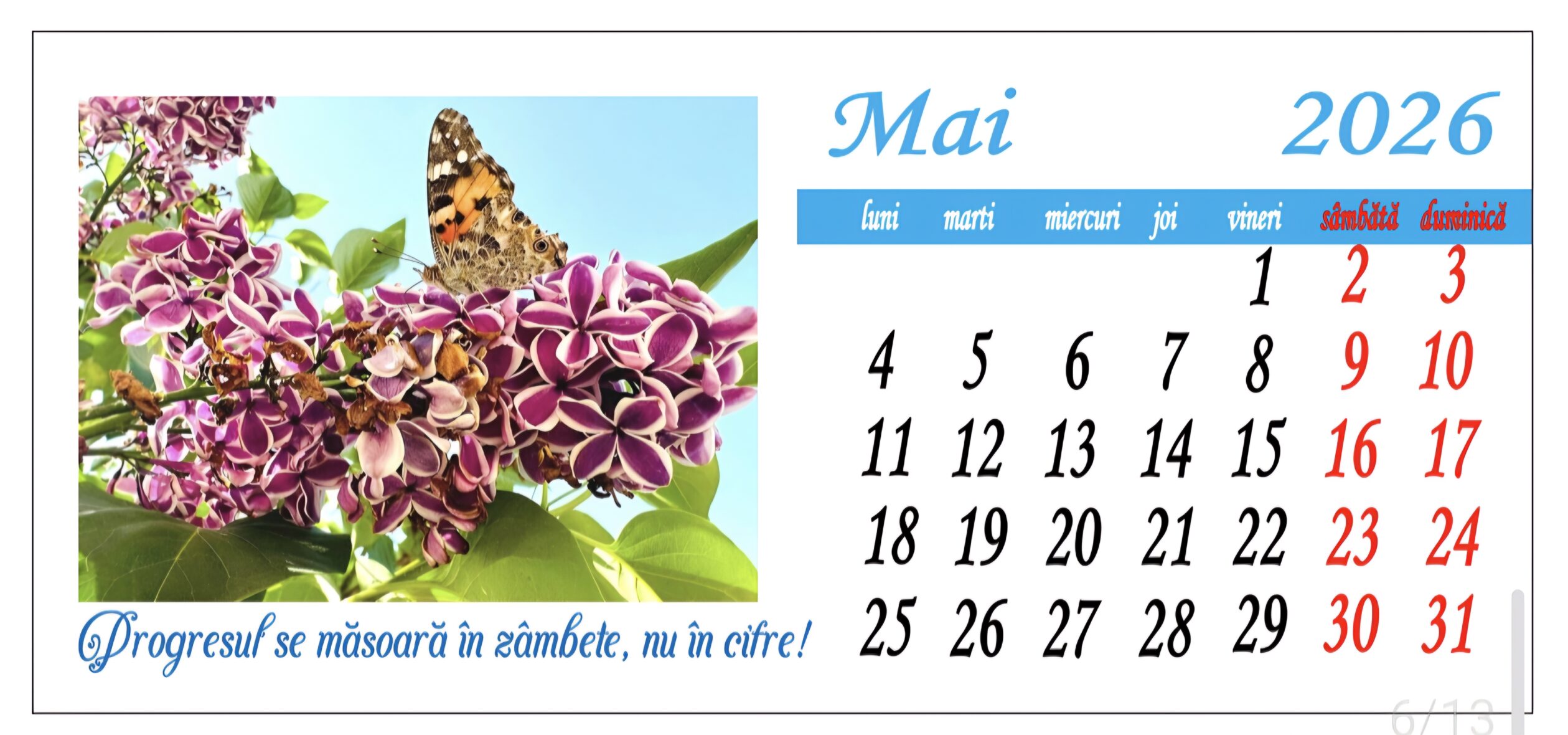 CALENDAR 2026 DE BIROU