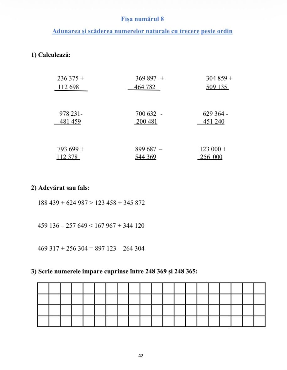 Matematică – Caiet pentru clasa a IV-a – imaginea 6